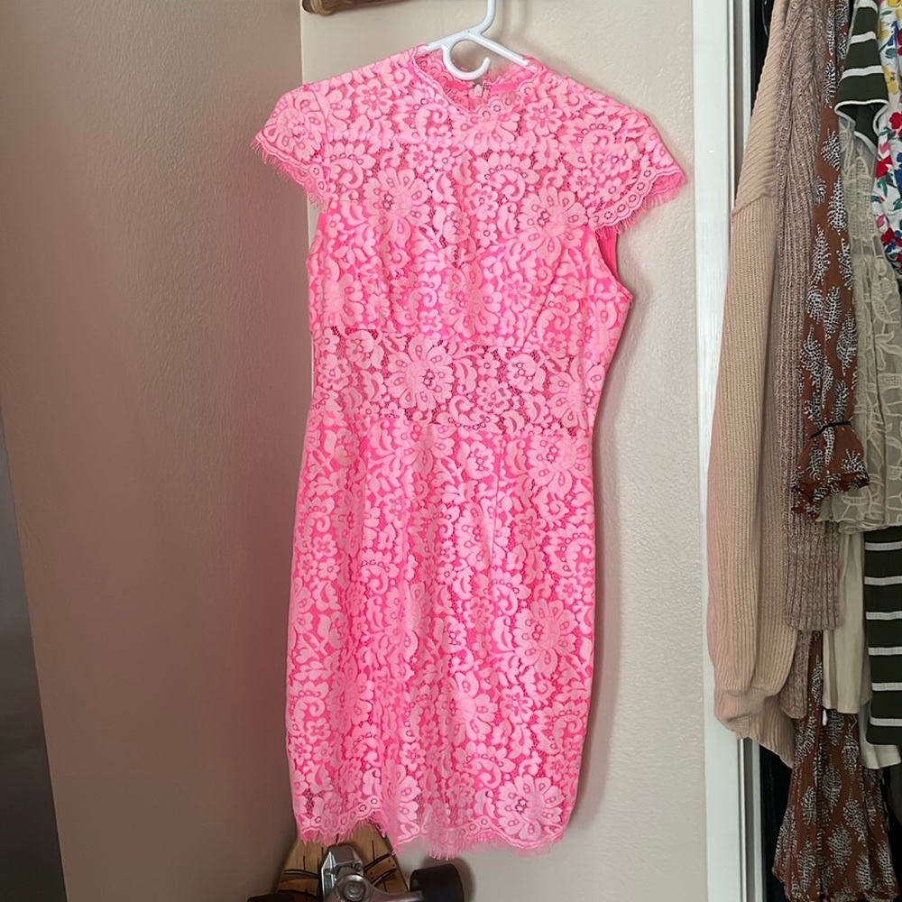 Dolce Vida - Neon Pink Lace Dress - SM